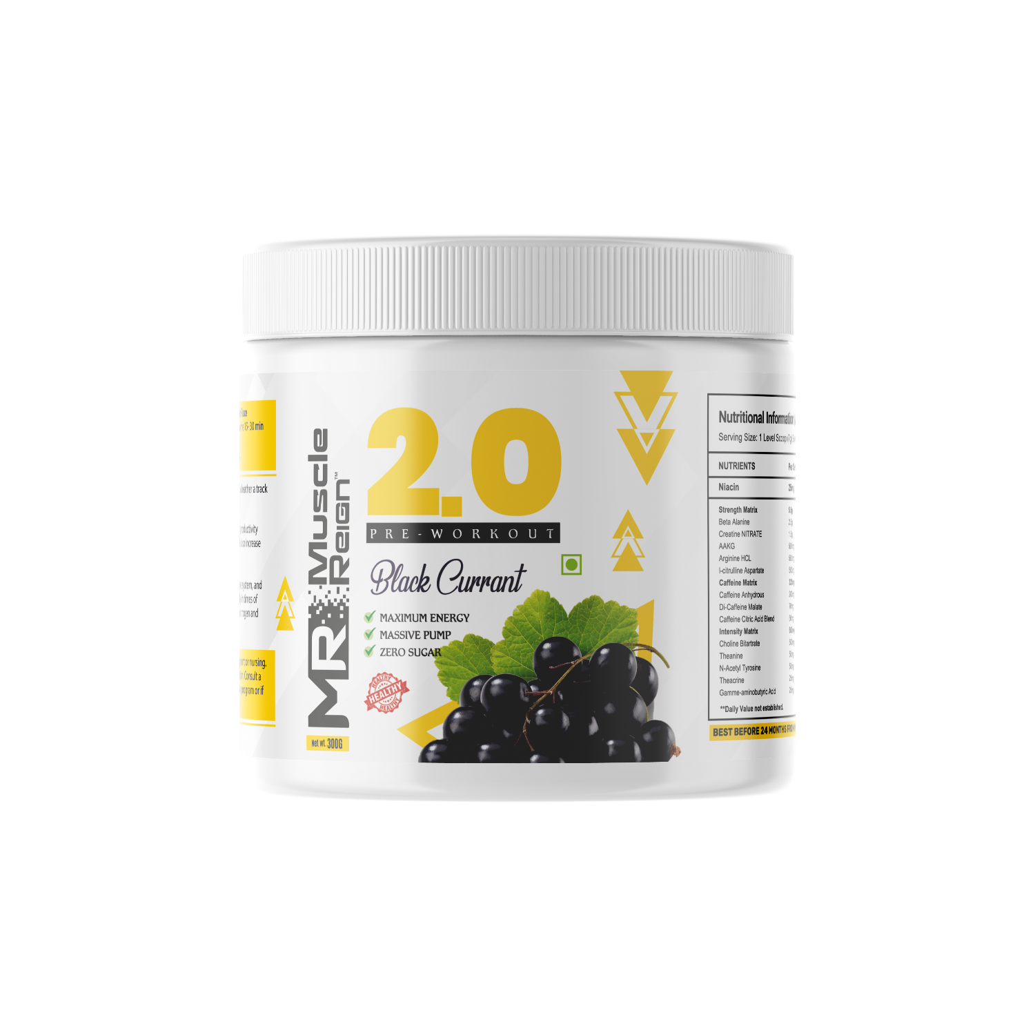 Muscle Reign 2.0 Pre Workout Supplement in Black Currant Flavor, best pre workout supplement for muscle gain